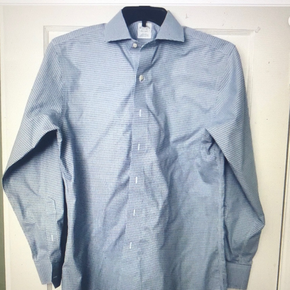 Brooks Brothers Light Blue Gingham Dress Shirt